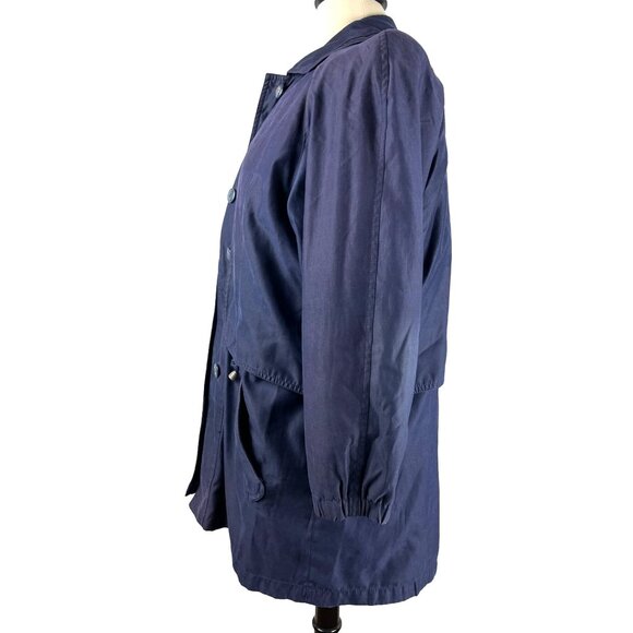 Vintage 80's Navy Blue Rainshedder Jacket, Women's Size 14W - Picture 4 of 13